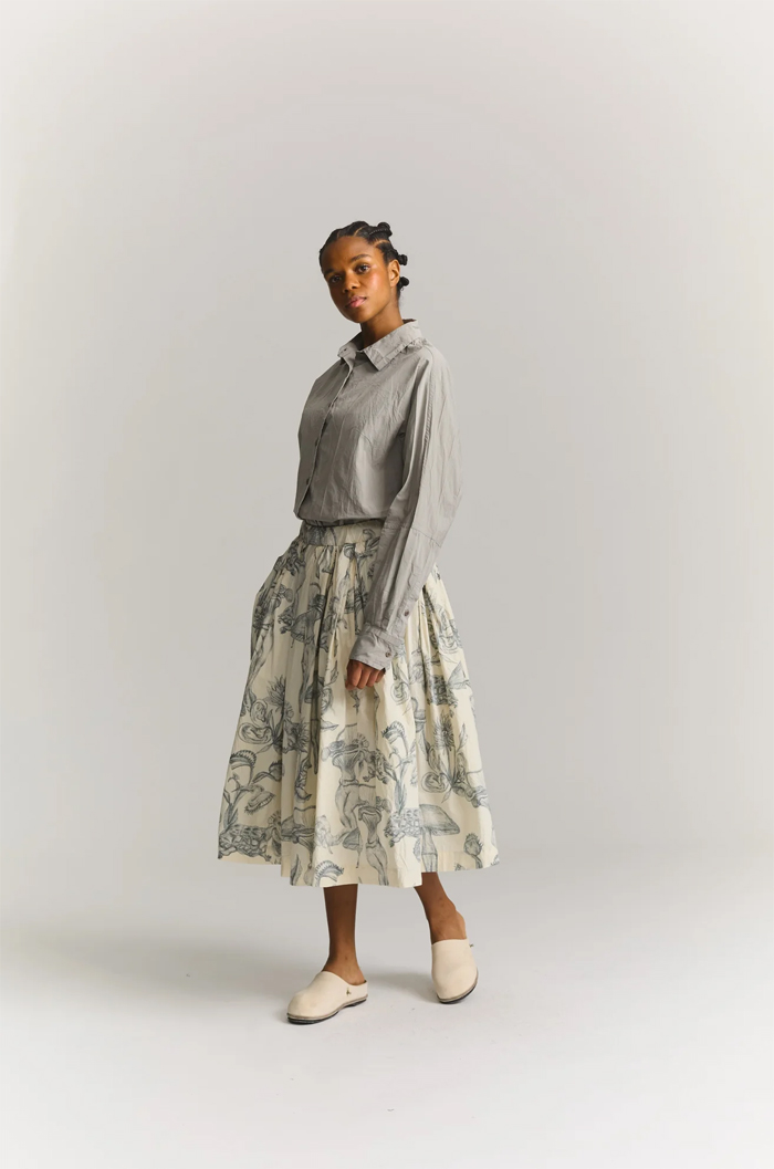 Double rideaux skirt (khaki)